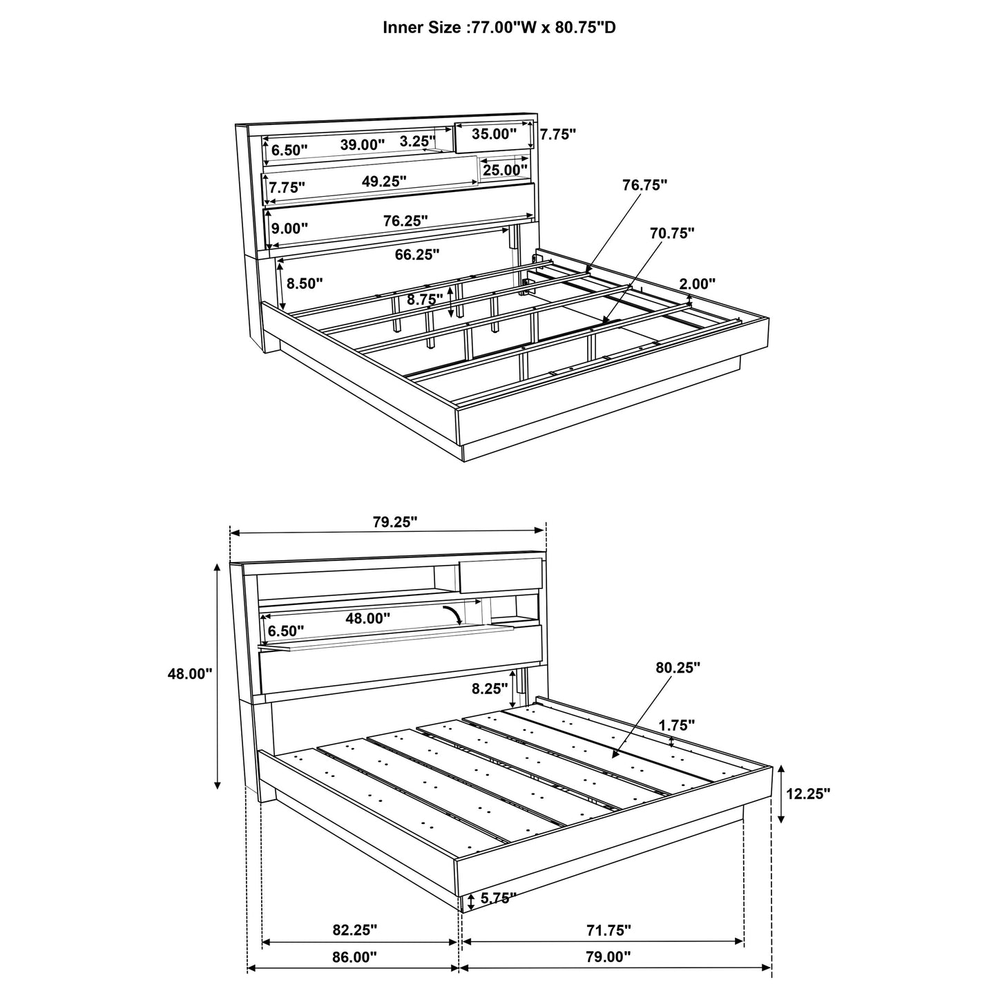 Fenwick 4-piece Eastern King Bedroom Set Grey Oak