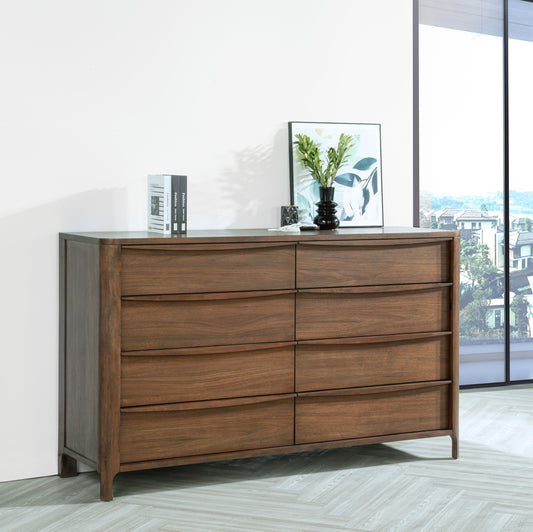 Maderia 8-drawer Dresser Cabinet Walnut