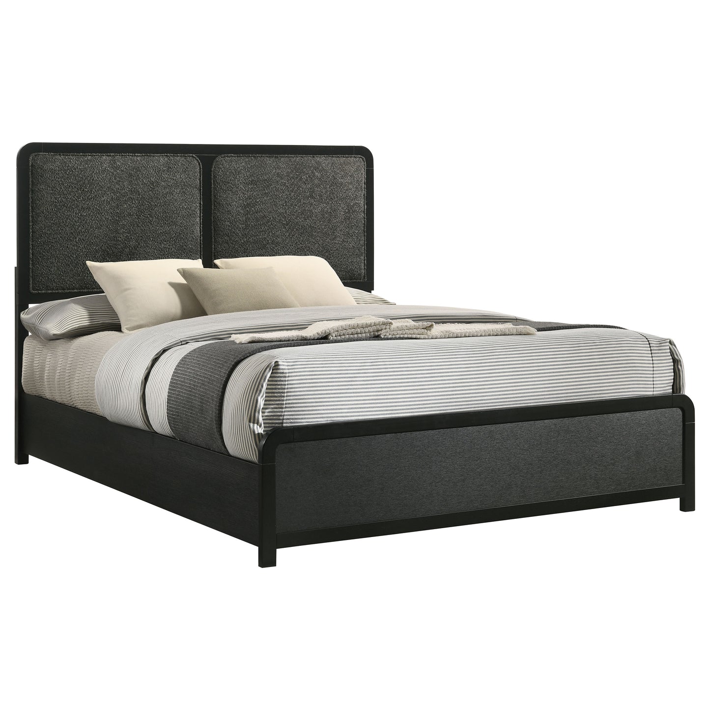 Cavelle 47-inch Upholstered Queen Bed Black