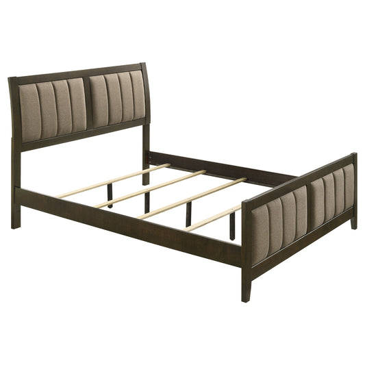 Wilkes 51-inch Upholstered Queen Bed Dark Cocoa