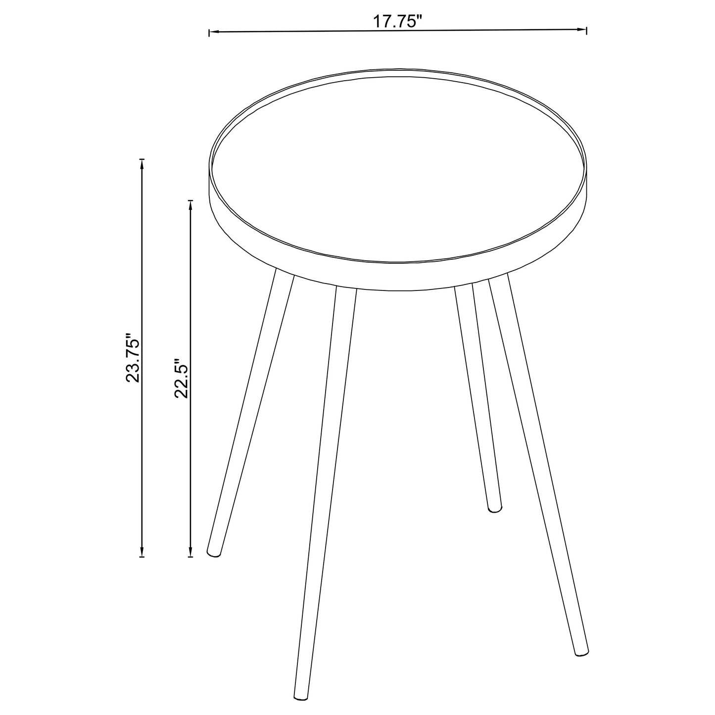 Kaelyn Round Mirror Top End Side Table Gold