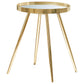 Kaelyn Round Mirror Top End Side Table Gold