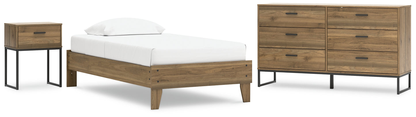 Deanlow Twin Platform Bed with Dresser and Nightstand