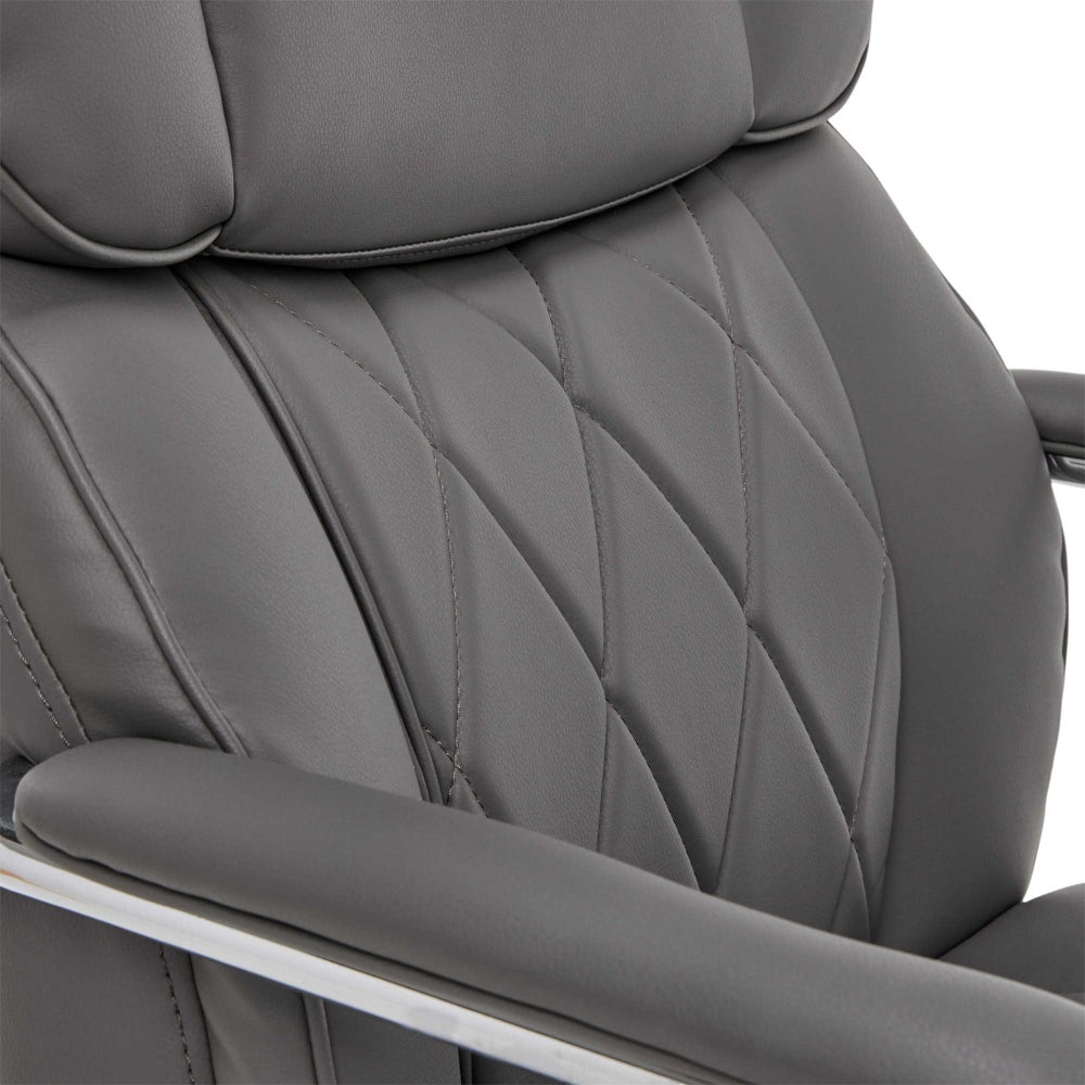 Sutherland Quilted Leather Office Chair, Moon Rock Grey