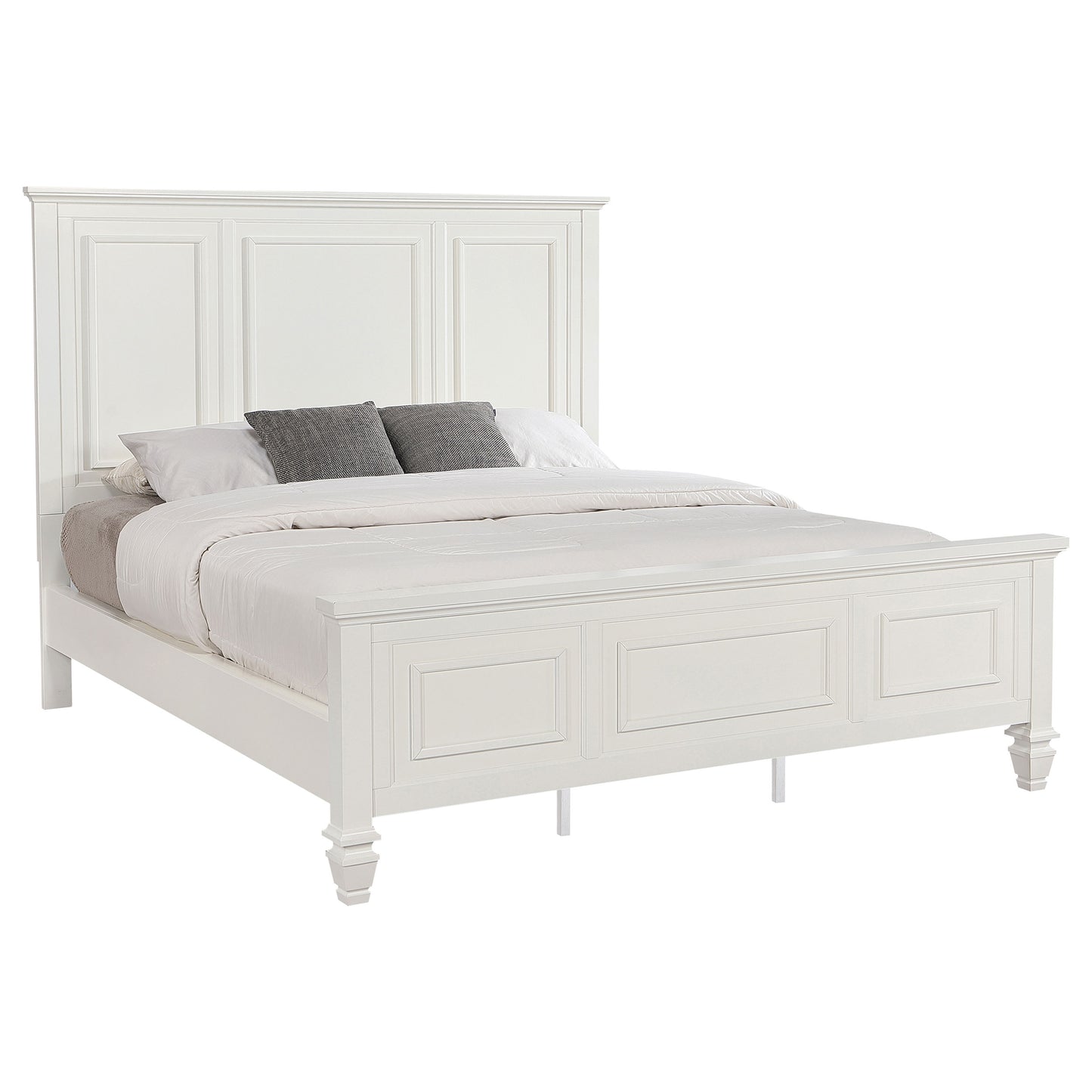 Sandy Beach 63-inch California King Panel Bed Cream White