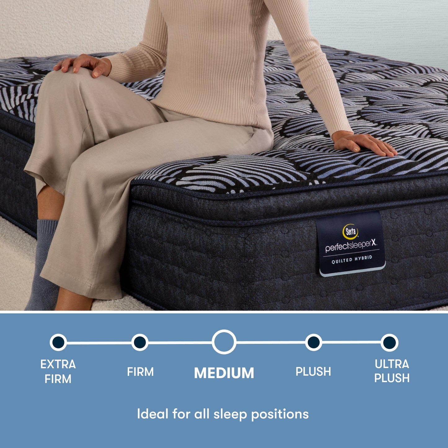 Serta Perfect Sleeper X Quilted Hybrid Mattress Cal King / Level 1 / Medium Pillow Top