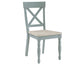 Darcy Solid Wood Side Chair, Mint Green and Natural Finish