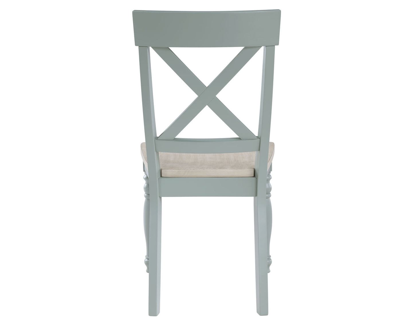 Darcy Solid Wood Side Chair, Mint Green and Natural Finish