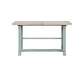 Darcy 64-82"Counter Table with 18-inch leaf, Mint Green and Natural Finish