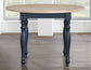 Darcy 42" Round 5-Piece DIning Set, Midnight Blue and Natural Finish