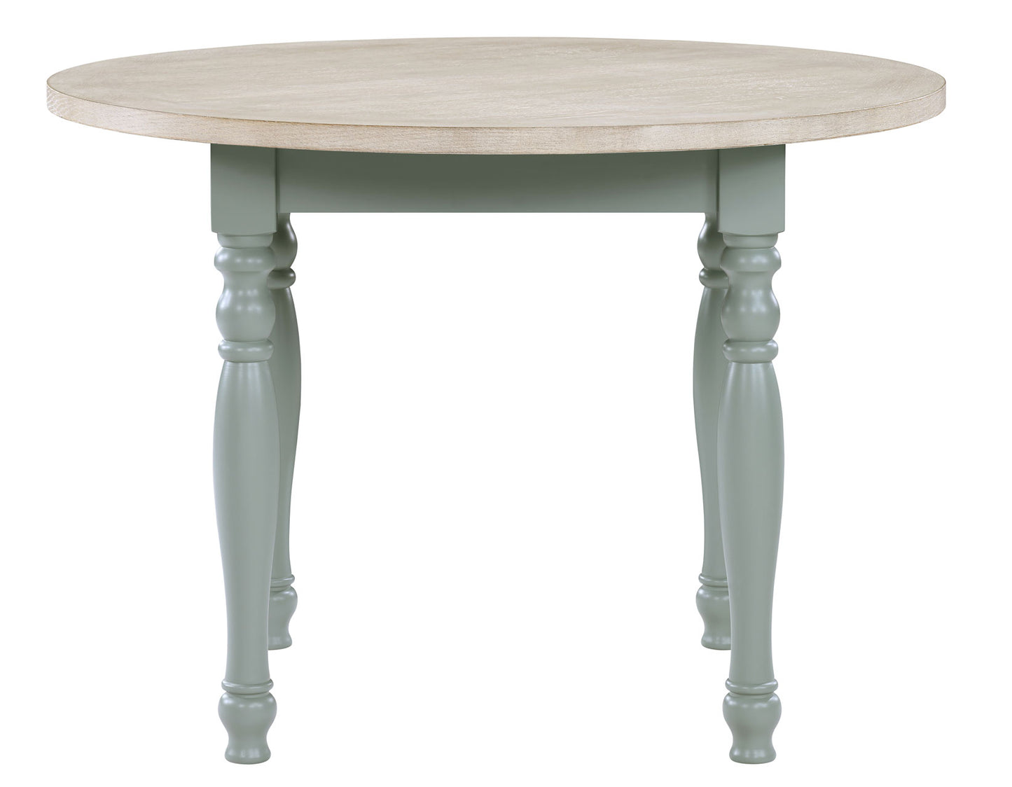 Darcy 42" Round Dining Table, Mint Green and Natural Finish