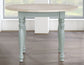 Darcy 42" Round Dining Table, Mint Green and Natural Finish