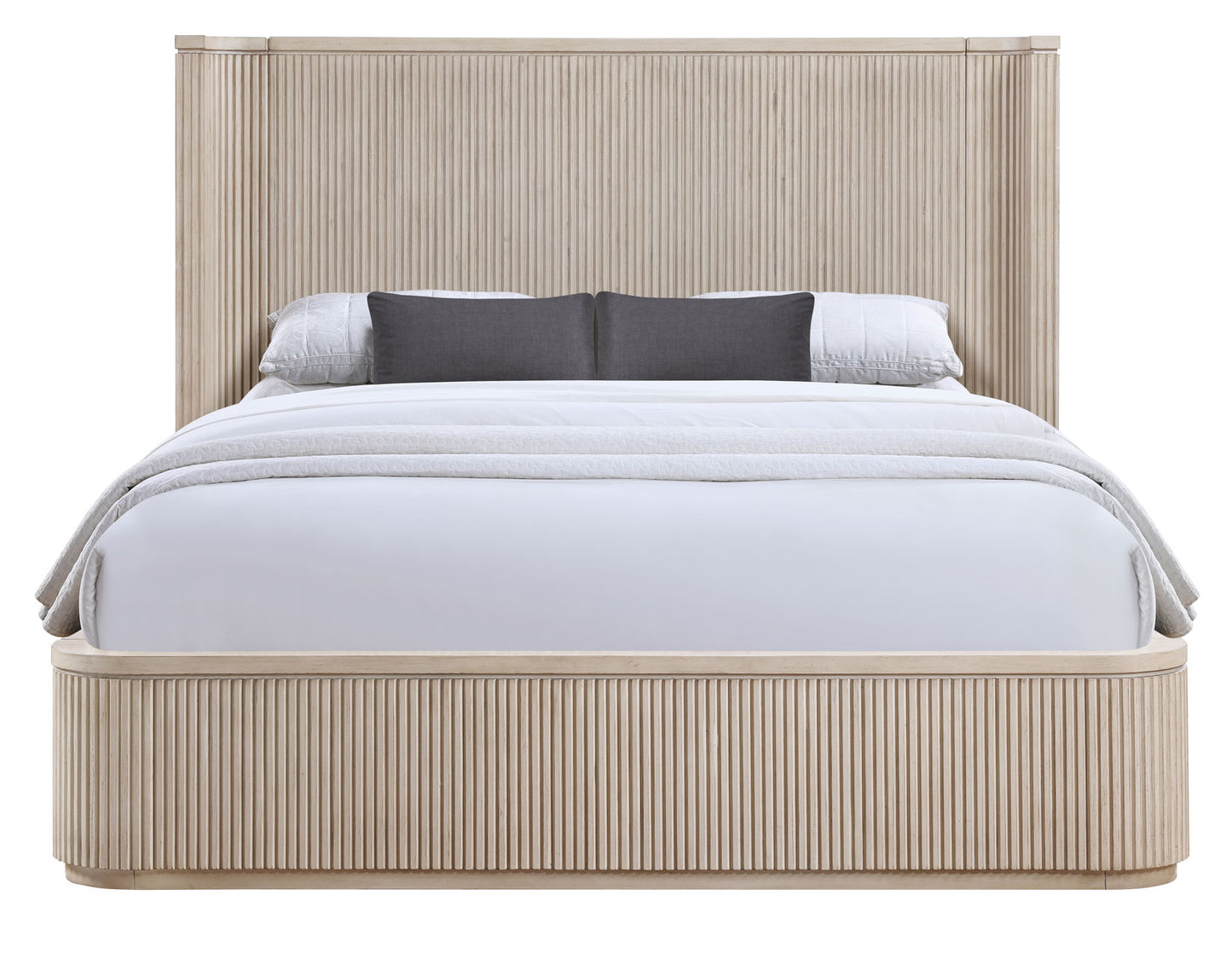 Henry Reeded King Bed, Tan Finish