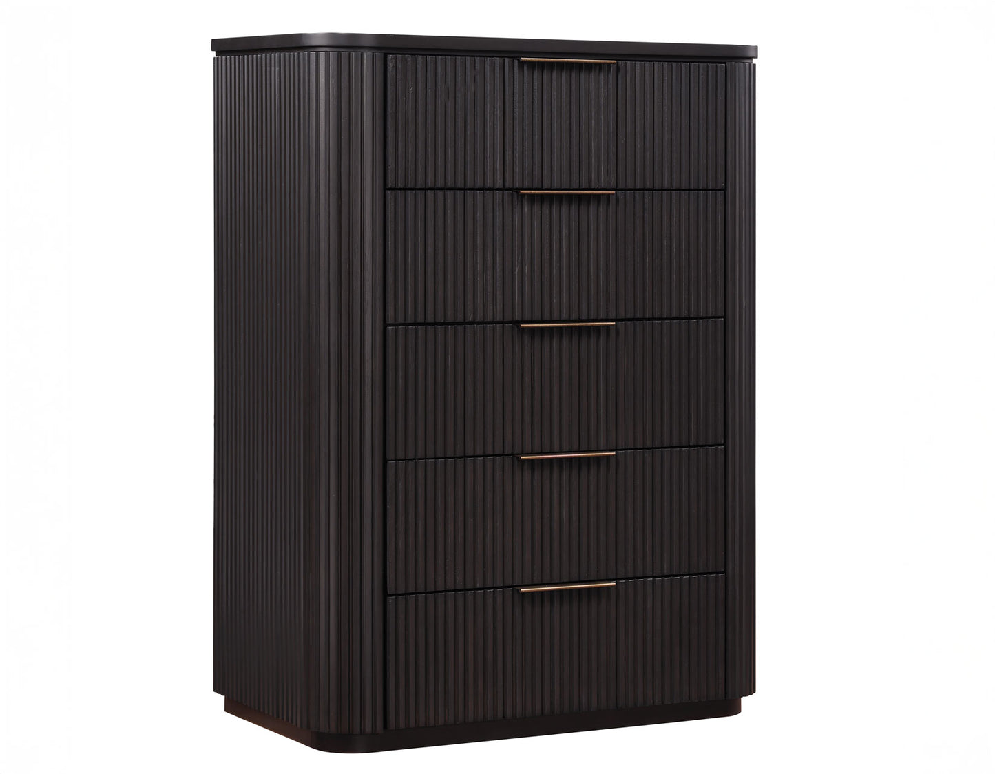 Henry 5-Drawer Reeded Chest, Espresso Finish