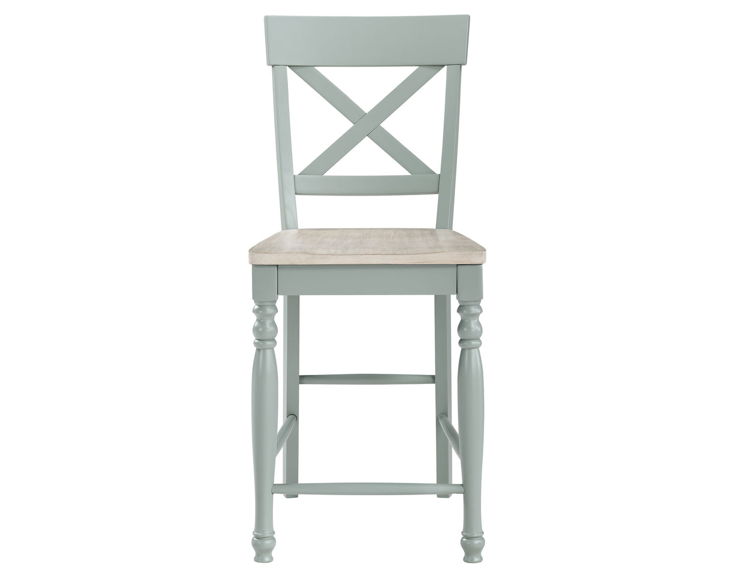 Darcy Solid Wood 24" Counter Stool, Mint Green and Natural Finish