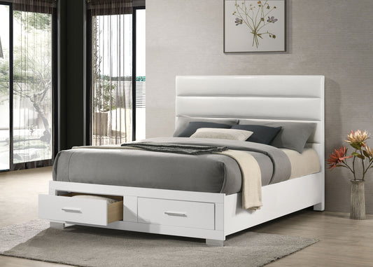 Felicity Queen Storage Bed White High Gloss