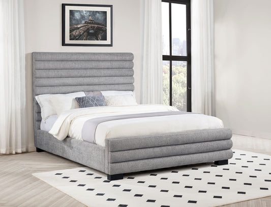 Patricia 58-inch Boucle Upholstered California King Bed Grey