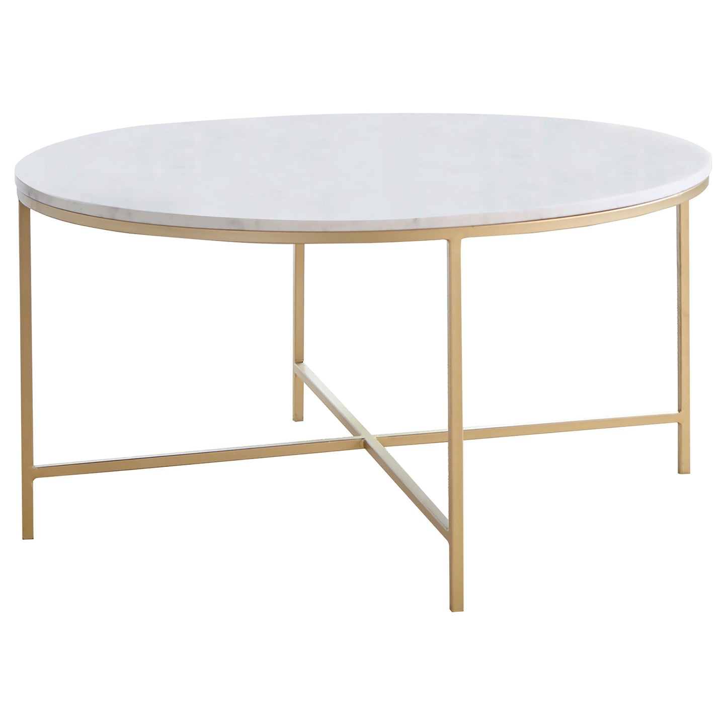 Ellison 2-piece Round Marble Coffee and End Table Set White