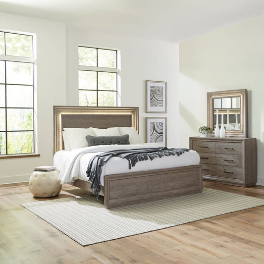 Horizons - King California Panel Bed, Dresser & Mirror