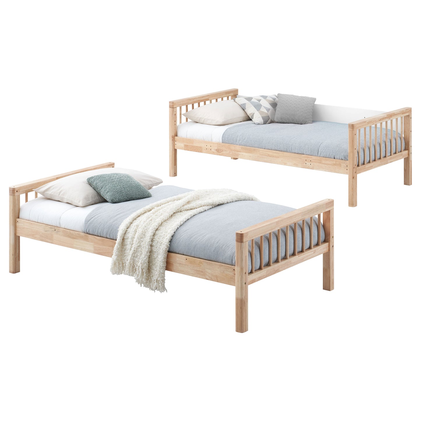 Dakota Wood Twin Over Twin Bunk Bed Natural