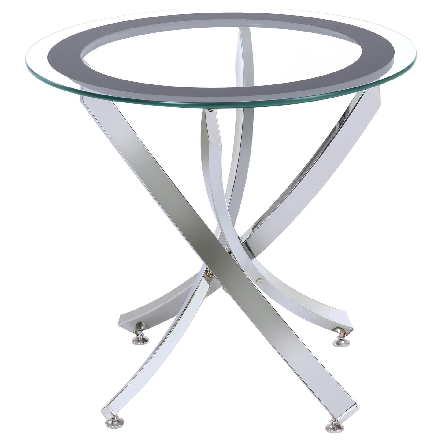 Brooke 3-piece Round Coffee and End Table Set Chrome