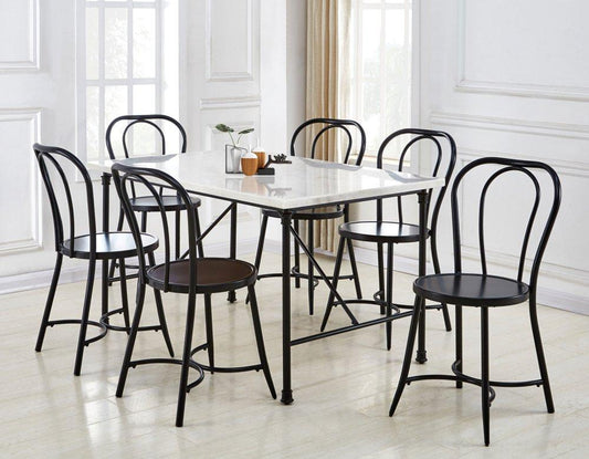 Claire 7-Piece Marble Dining Set (Table & 6 Chairs)