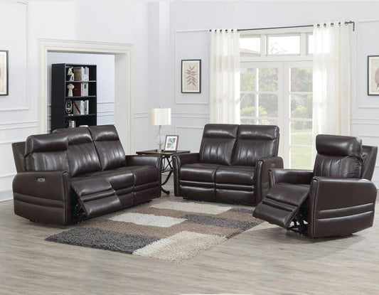 Coachella 3-Piece Dual Power Leather Reclining Set(Sofa, Loveseat & Chair)