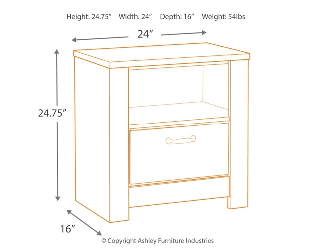 Bellaby One Drawer Night Stand