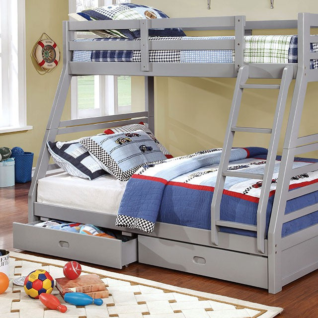 California-Twin/Full Bunk Bed, Gray