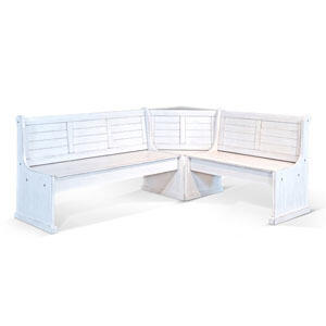 Bayside Long Bench & Corner Back, Wood Seat