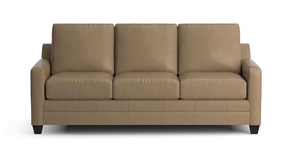 Carolina Leather Thin Track Arm Sofa