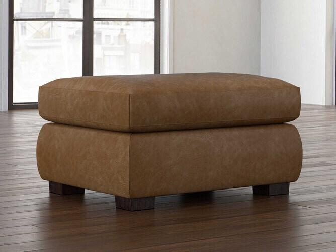 Jamestown Leather Ottoman