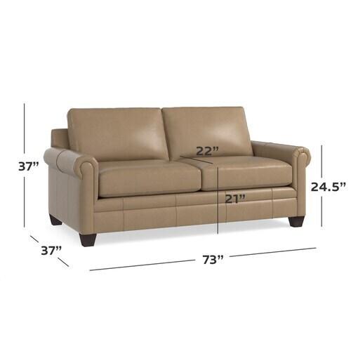 Carolina Leather Panel Arm Studio Sofa