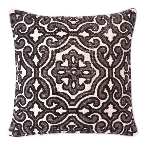 Alba Black Pillow Cover + Insert