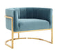 Magnolia Sea Blue Chair with Gold Base