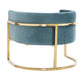 Magnolia Sea Blue Chair with Gold Base