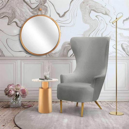 Julia Grey Wingback Chair by Inspire Me! Home Decor