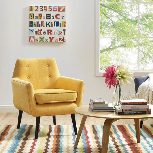 Clyde Mustard Yellow Linen Chair