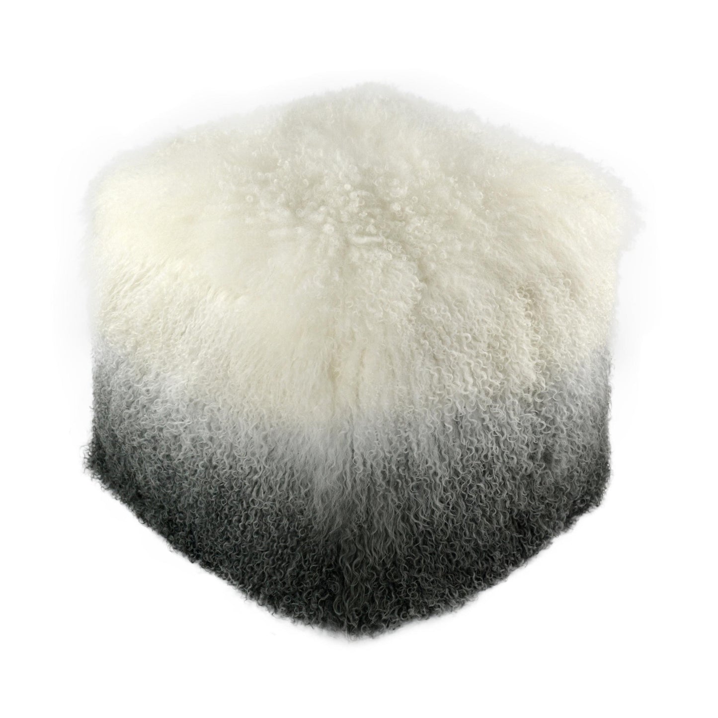 Tibetan Sheep White to Grey Pouf