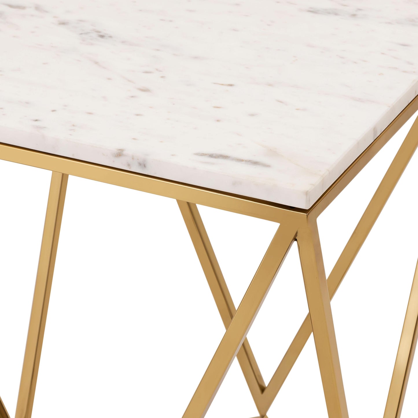 Leopold White Marble Side Table