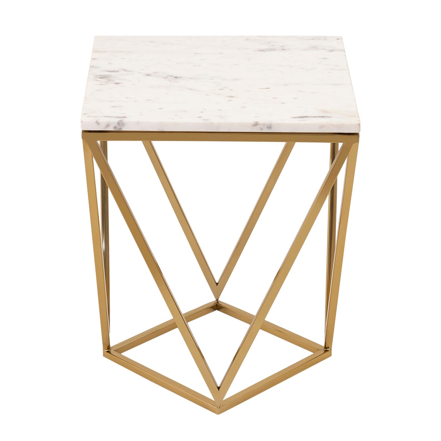 Leopold White Marble Side Table