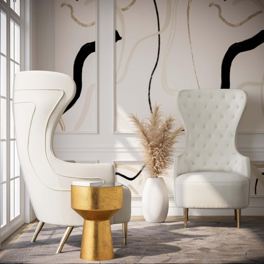 Jezebel Cream Velvet Wingback Chair by Inspire Me! Home Decor