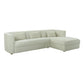 Callie Cream Velvet Sectional - RAF