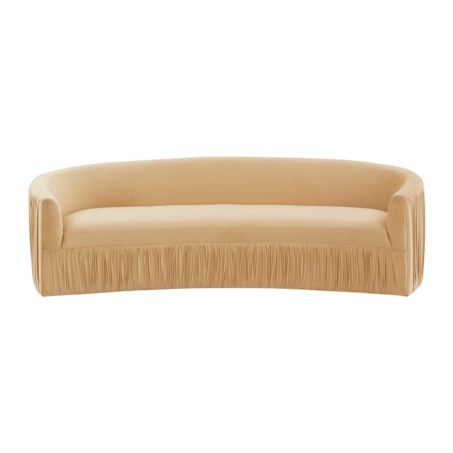 Valerie Pleated Champagne Velvet Sofa