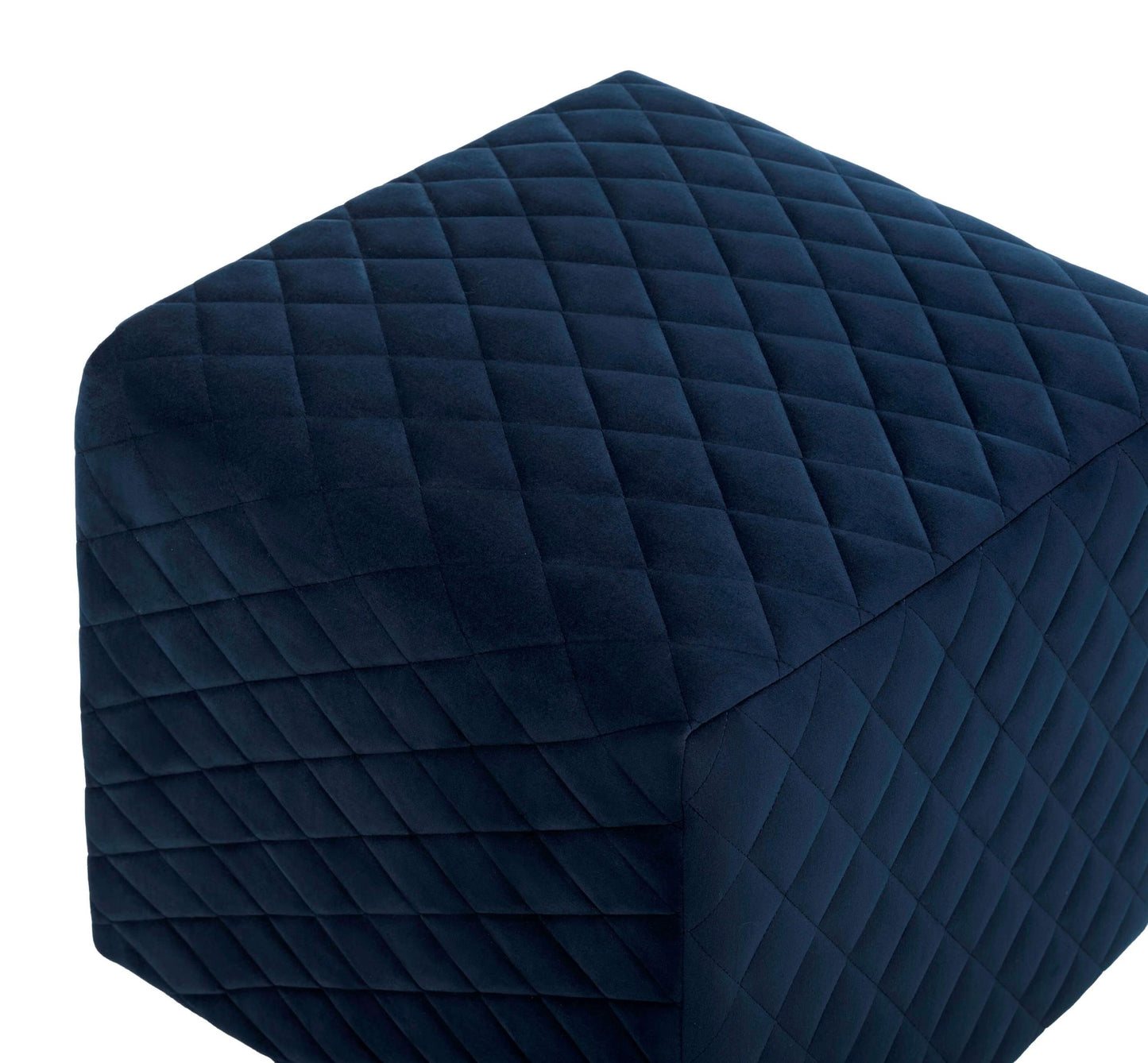 Kent Navy Velvet Ottoman