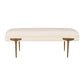 Brno White Waived Velvet Bench