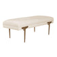 Brno White Waived Velvet Bench