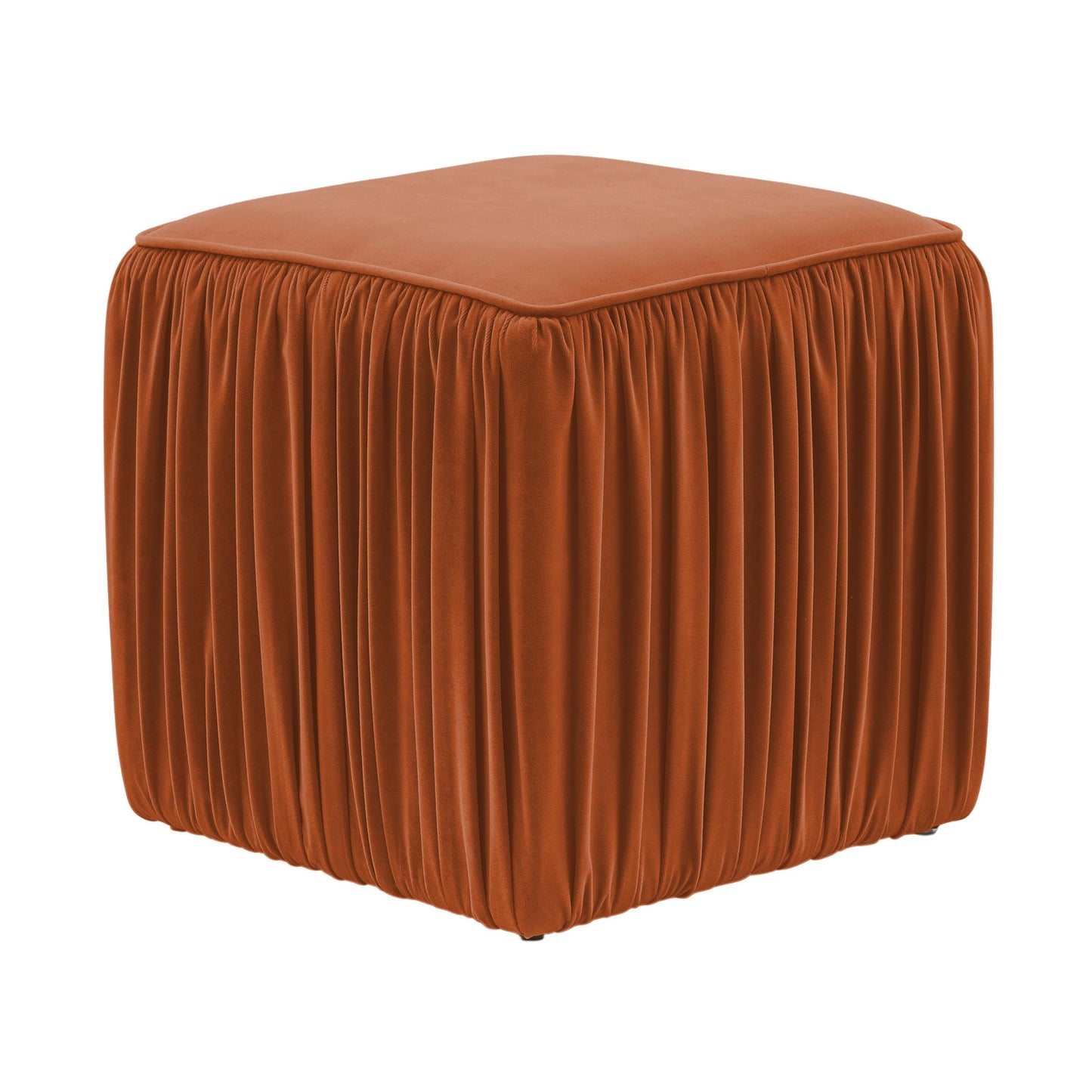 Morgan Cognac Pleated Ottoman