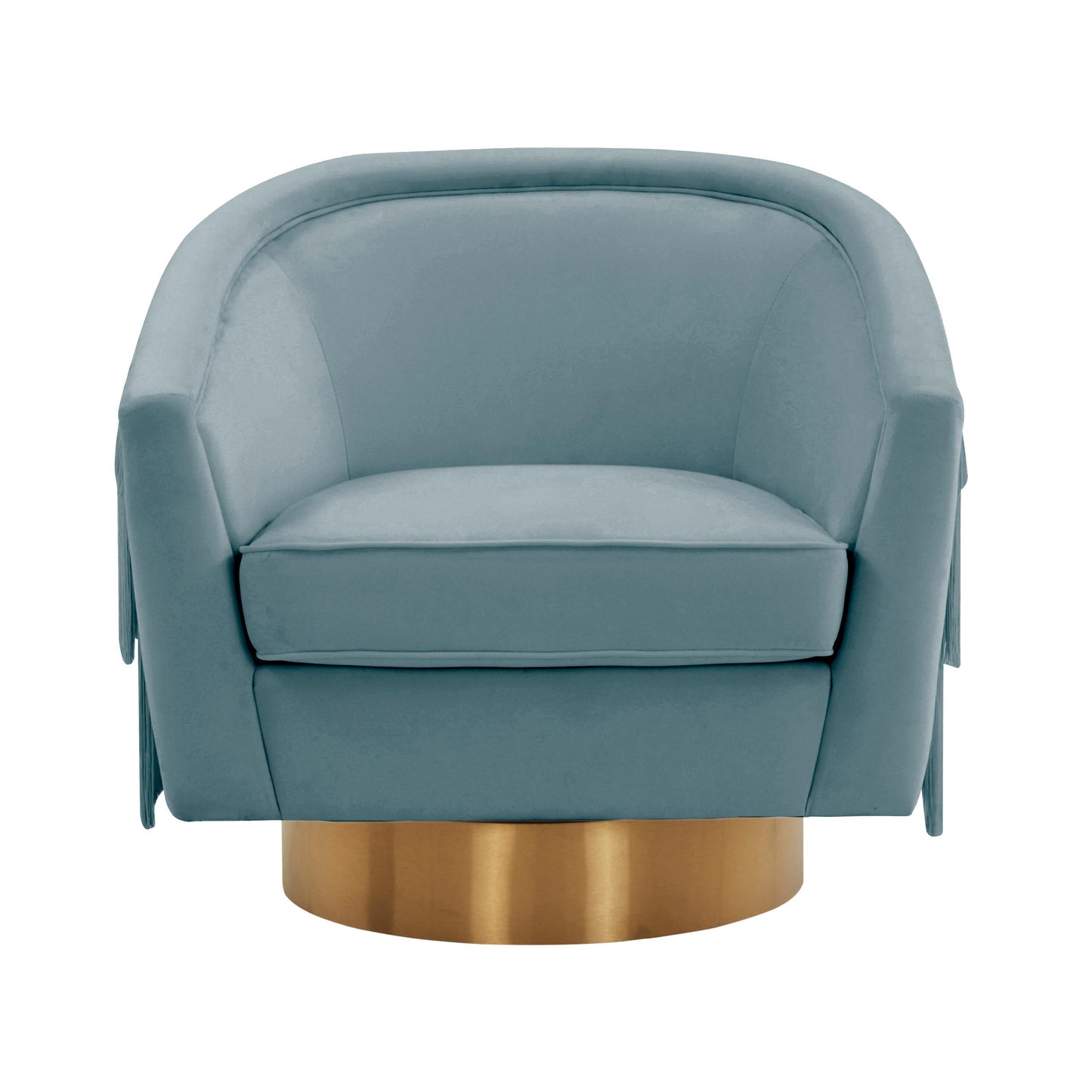 Flapper Bluestone Velvet Swivel Chair