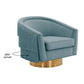 Flapper Bluestone Velvet Swivel Chair